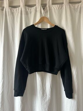 Reformation Black Cropped Sweatshirt